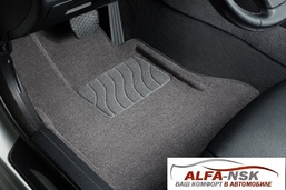 3D коврики в салон ворсовые для Mitsubishi Outlander серые lll 2016-2022