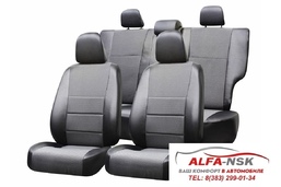 Чехлы на сиденья из экокожи вставка жаккард для Mitsubishi ASX 2010-2012