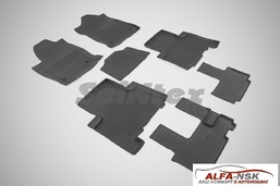 Коврики в салон резиновые с бортом для Haval H9 (3 ряда) 2014-2024