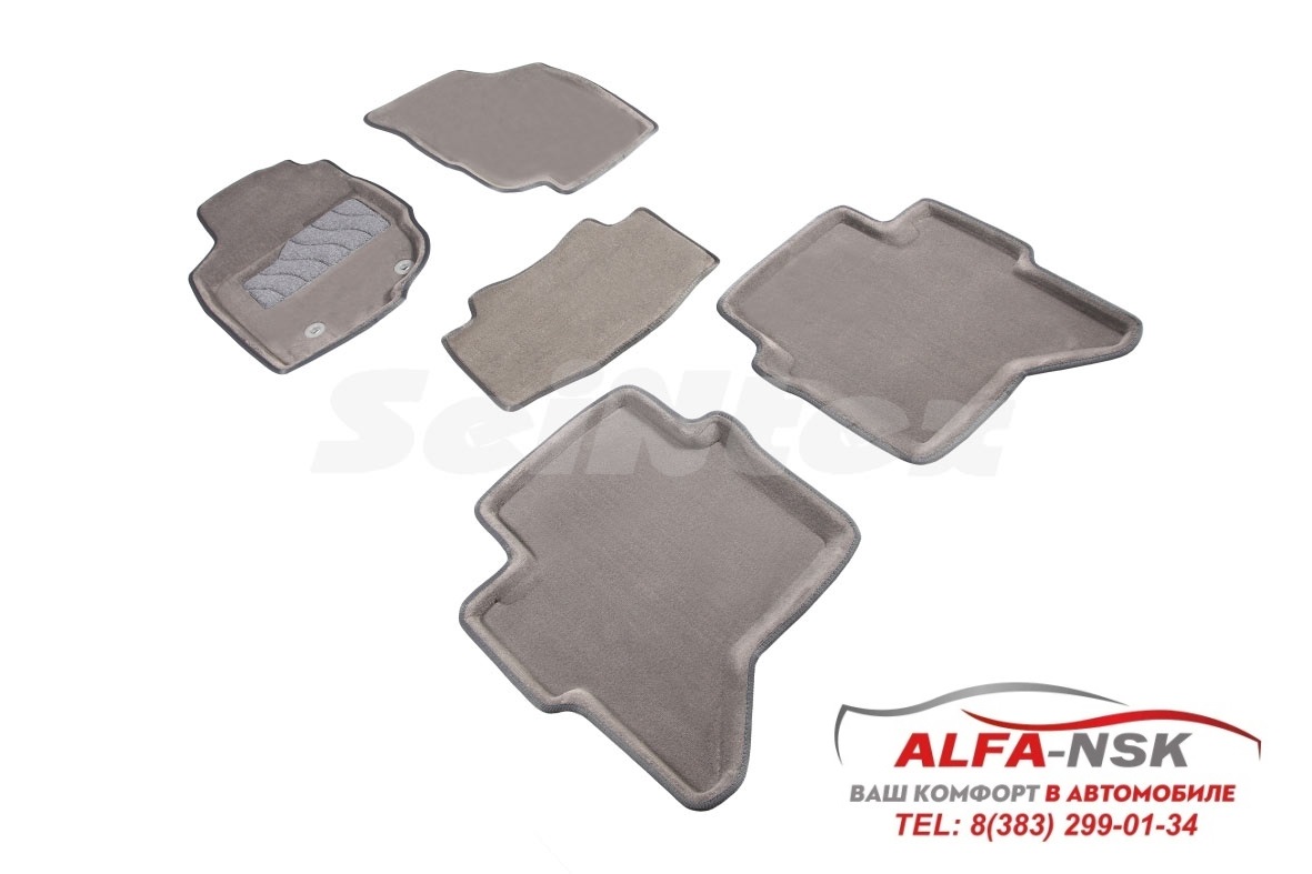 3D коврики в салон ворсовые для Toyota Hilux серые 2011-2015 3D коврики в салон ворсовые для Toyota Hilux серые 2011-2015
