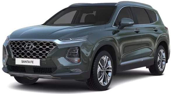 3D коврики в салон из экокожи для Hyundai Santa Fe IV (7 мест) (Хендай Санта Фе) 2018-