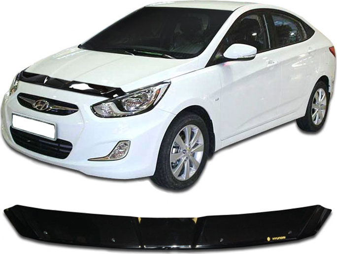 Дефлектор капота Hyundai Solaris 2011-2014 Дефлектор капота Hyundai Solaris 2011-2014