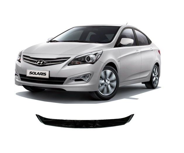 Дефлектор капота Hyundai Solaris 2014-2017 Дефлектор капота Hyundai Solaris 2014-2017