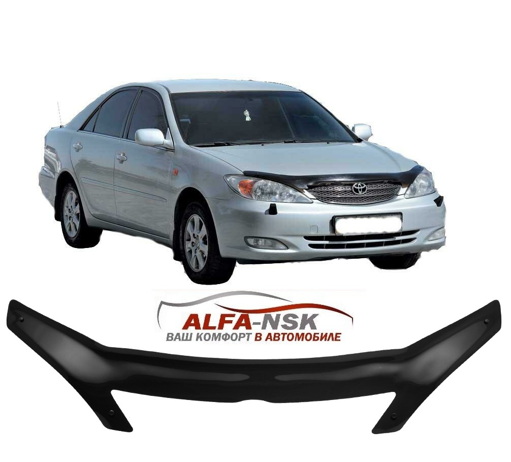 Дефлектор капота Toyota Camry XV30 2001-2004 с выемкой Дефлектор капота Toyota Camry XV30 2001-2004 с выемкой