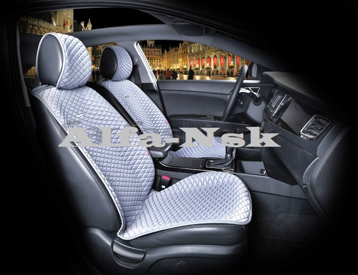 Накидки на сиденья Premium dacron комплект 2 шт (Серый)